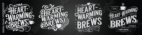 Vintage Coffee Café Chalkboard Typography with Modern Branding Elements