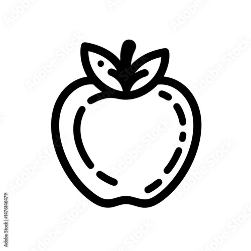 A Classic Apple Icon  Bold, Black and White Fruit Illustration
