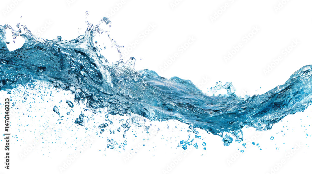a flowing water with splash in the frame isolated, transparent background a flowing water with splash in the frame isolated, transparent background