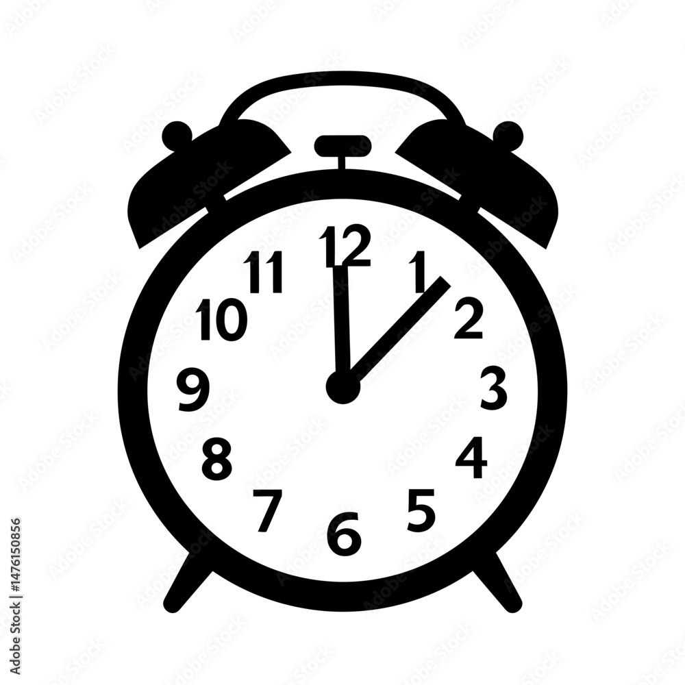Alarm Clock Silhouette Isolated set clipart Alarm Clock Silhouette Isolated set clipart