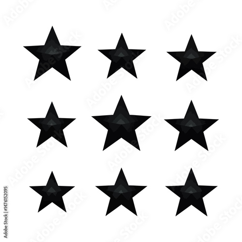 Classic Star Silhouette set clipart on a white background