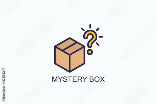 Mystery Box Icon Or Logo Isolated Vector Illustration