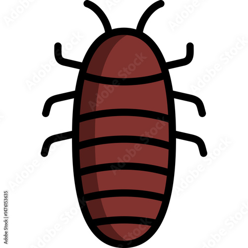 madagascar cockroach icon illustration design with filled outline