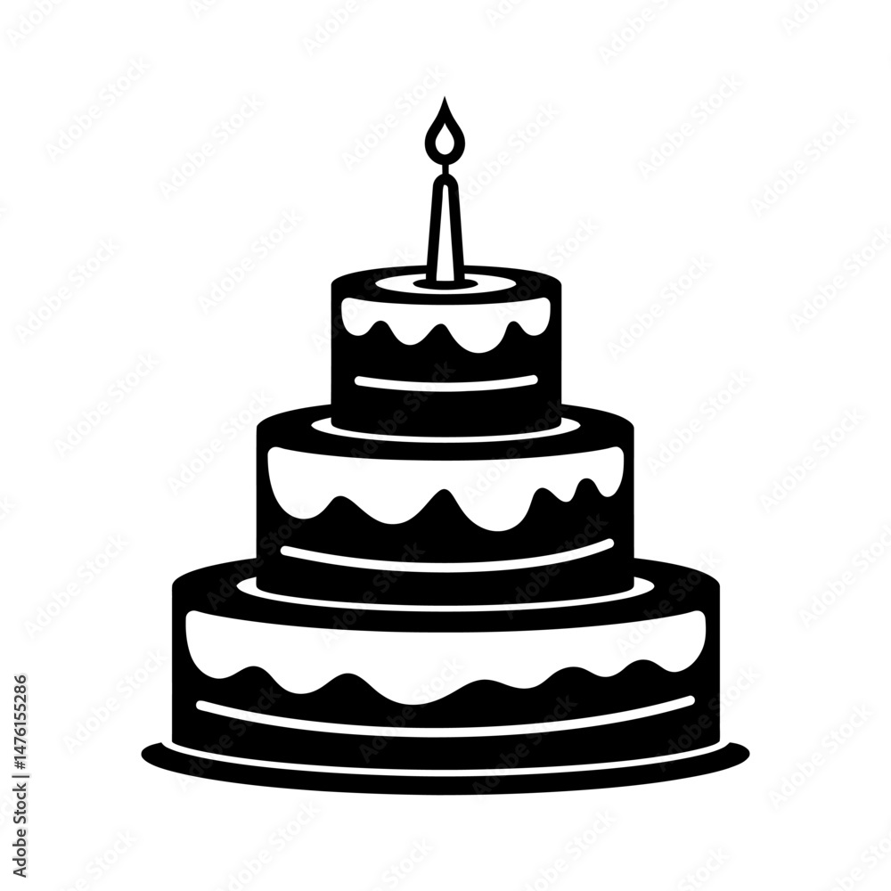 Multi-Layered Birthday of Black Silhouette Multi-Layered Birthday of Black Silhouette