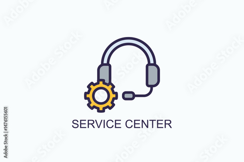 Service Center Icon Or Logo Isolated Vector Illustration