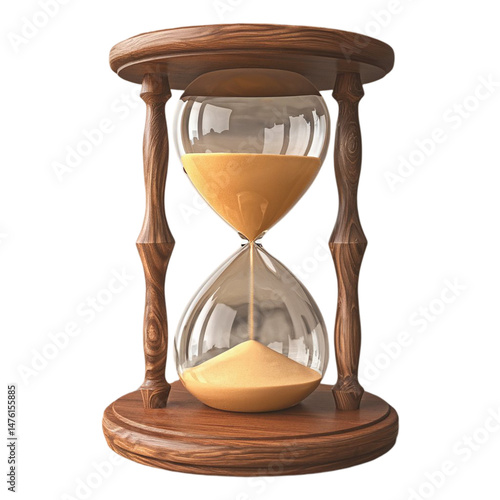Hourglass on isolated transparent background