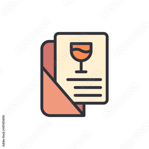 Charming Invitation Card With Wine Glass For Special Celebration