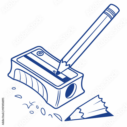 illustration of a pencil sharpener blue colour Cutter 