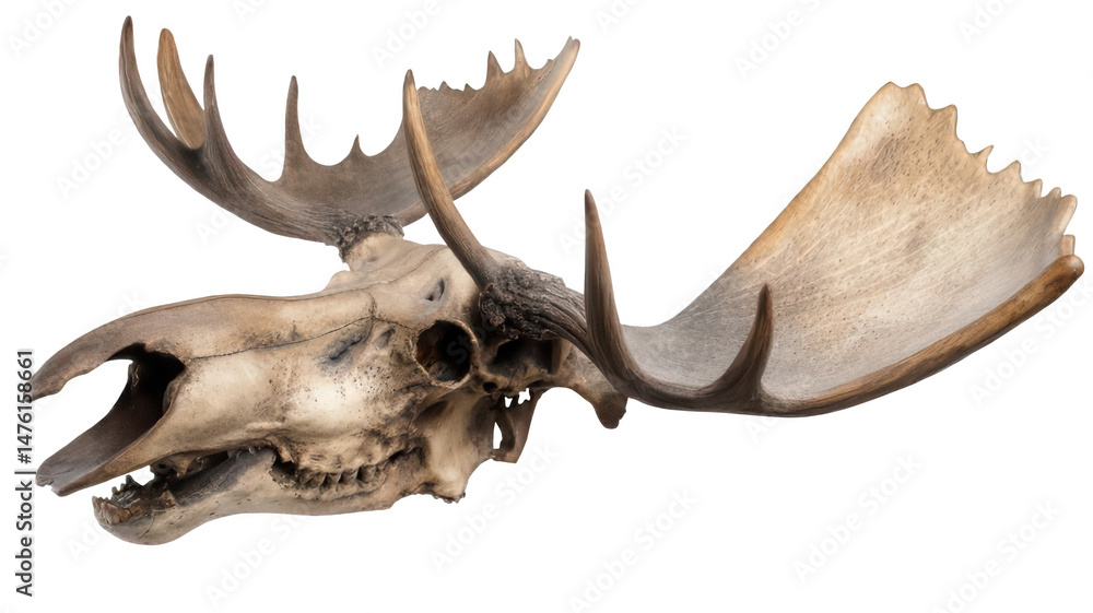 Fototapeta premium Realistic Skull of a Moose Transparent Background
