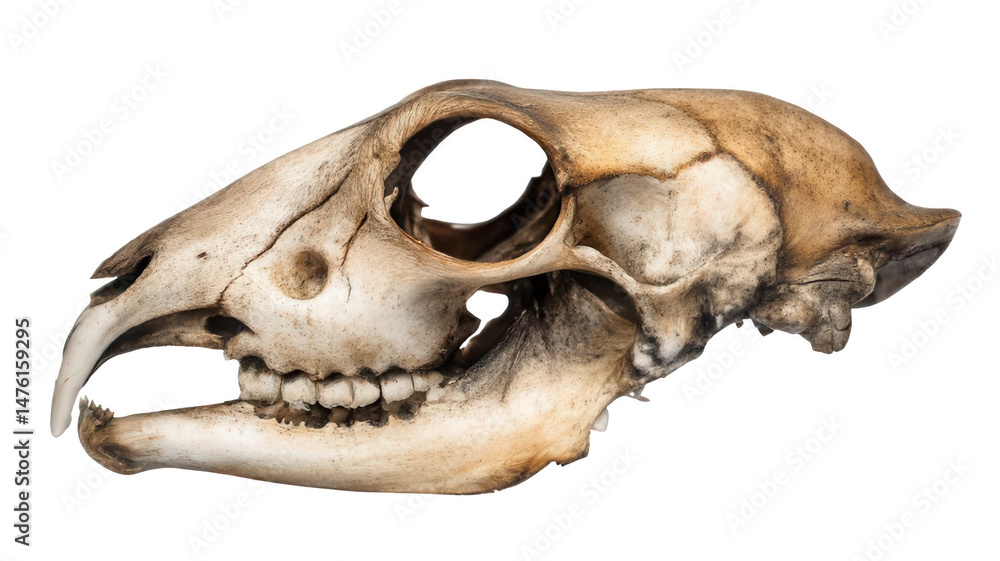 Obraz premium Realistic Skull of a Rabbit Transparent Background