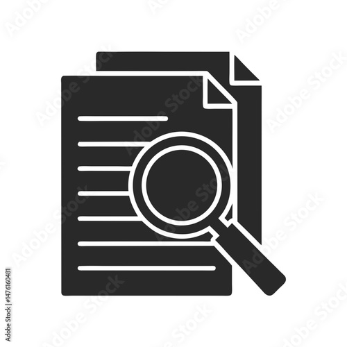 Searching Documents icon silhouette vector illustration