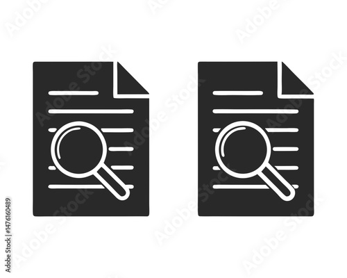 Searching Documents icon silhouette vector illustration