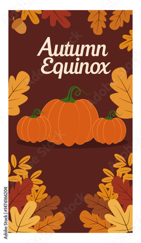 Happy Autumn Equinox Vertical Vector Illustration Set - Fall Story Graphics-04