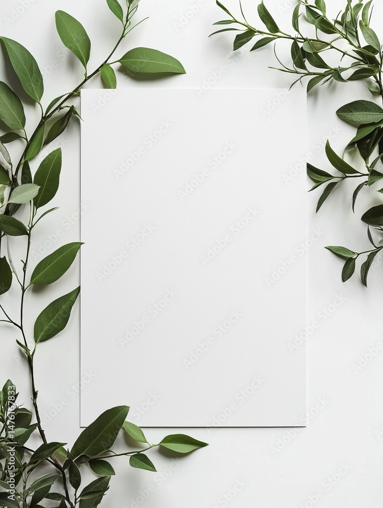 Blank White A4 Paper Mockup on White Background