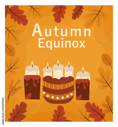 Autumn Equinox Square Vector Graphics Collection - Pumpkins & Fall Leaves-06