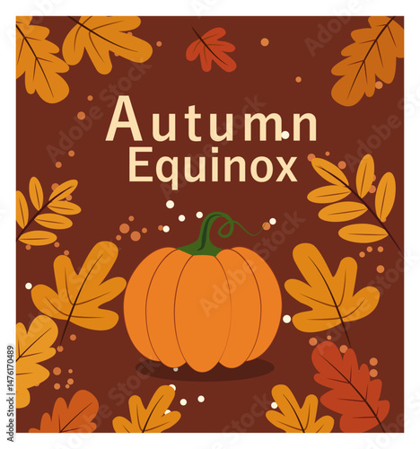 Autumn Equinox Square Vector Graphics Collection - Pumpkins & Fall Leaves-07