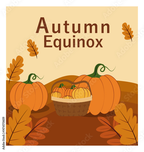 Autumn Equinox Square Vector Graphics Collection - Pumpkins & Fall Leaves-05