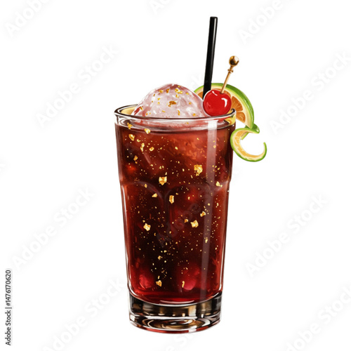 cola with ice