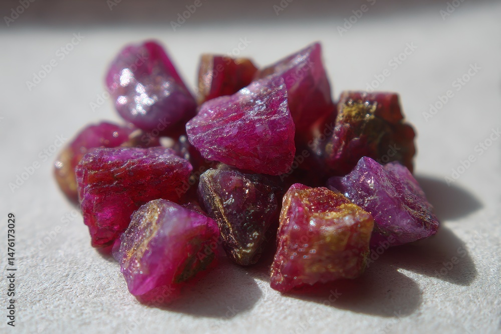 ruby and crystals ,rough natural gemstone for jewelry, stone high quality