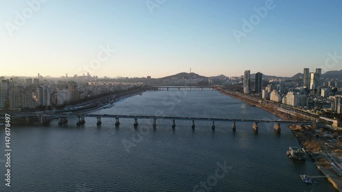 Wallpaper Mural Seoul Sunset Panorama with Namsan Tower and Han River – Aerial View

 Torontodigital.ca