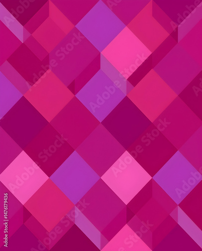 Elegant Harlequin diamond grid in berry violet tones.