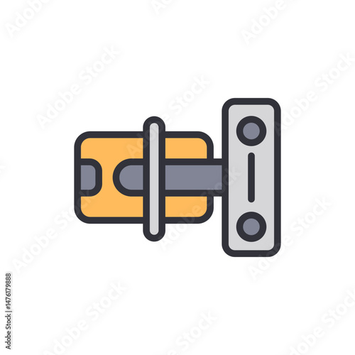 Door Latch With Secure Mechanism On Transparent Layered Illustration