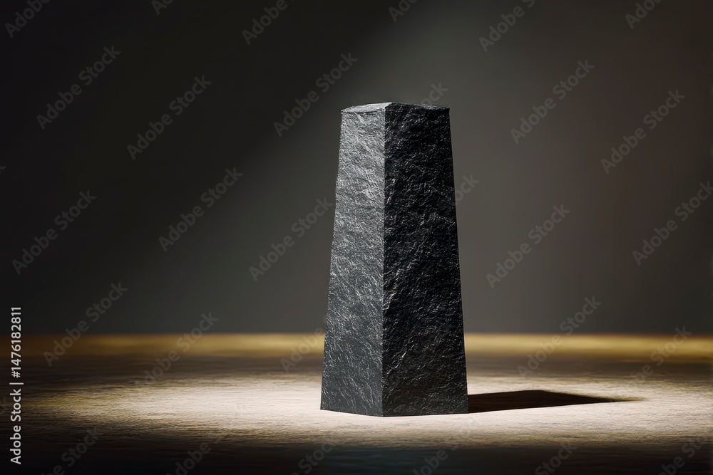 black stone podium for product presentation