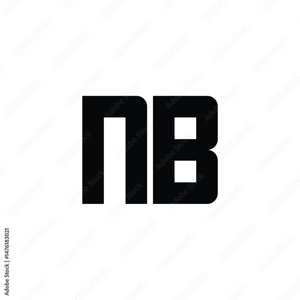 Obraz premium NB monogram logo design letter text name symbol monochrome logotype alphabet character simple logo
