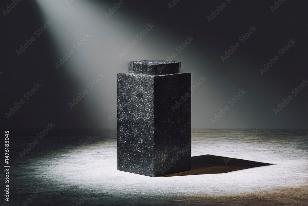 black stone podium for product presentation