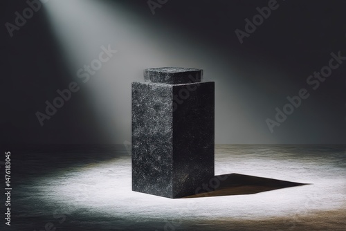 Obraz na płótnie black stone podium for product presentation w salonie