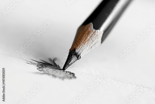 Obraz na płótnie Using pencil with eraser on white sheet of paper w salonie