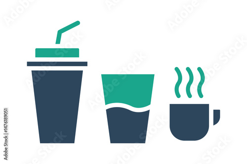 Beverage icon. solid icon style. icon related to drink. catering elements vector illustration