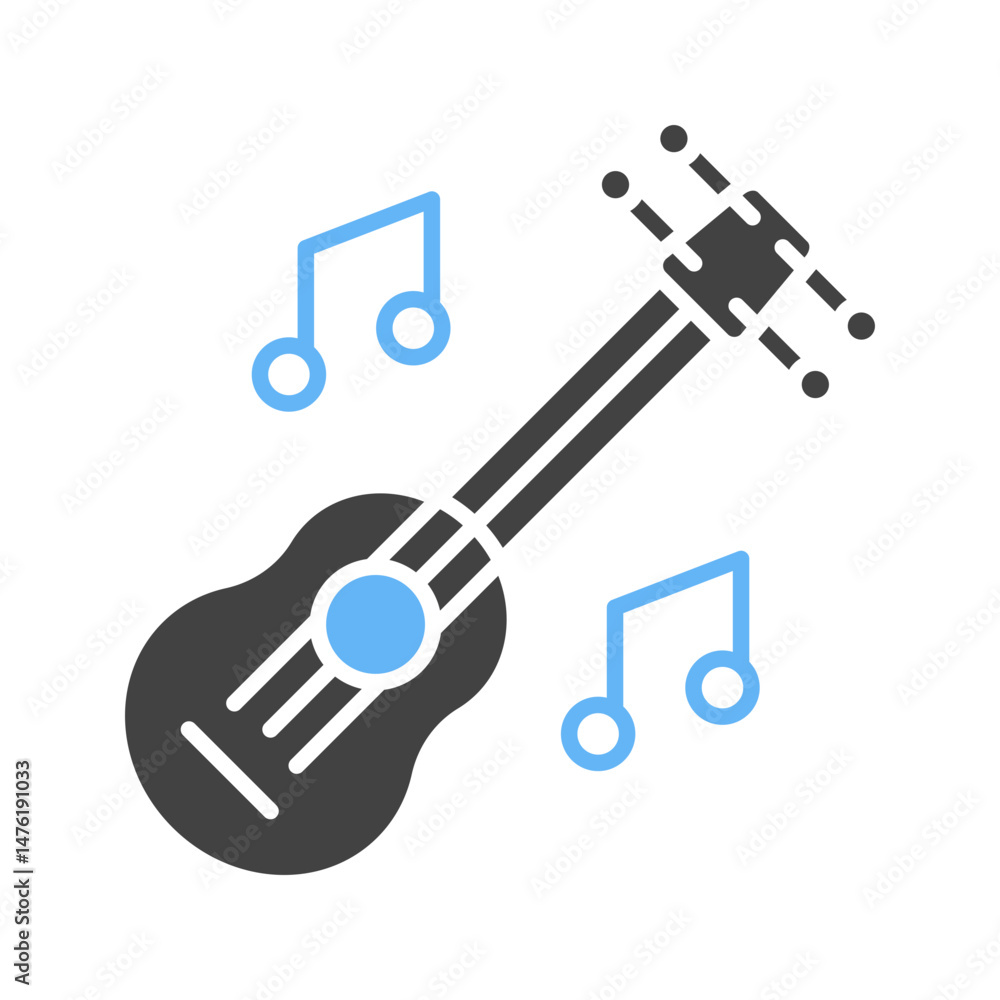 Fototapeta premium Guitar icon vector image. Suitable for mobile apps, web apps and print media.