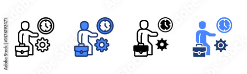 Working Time icon sheet multiple style collection