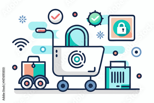 clean cart icon biometric security devices