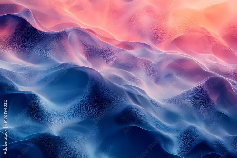 Fototapeta premium Abstract colorful wavy shapes create a dreamy and artistic visual effect.