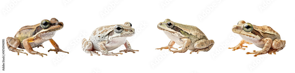 Fototapeta premium Four Varieties of Frogs - Perfect for Wildlife Enthusiasts, Educational Purposes, or Nature Documentation
