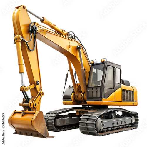 Yellow Excavator Heavy Equipment Construction Machinery