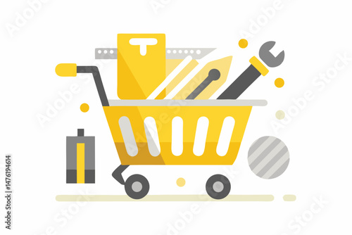 cart with everyday tools