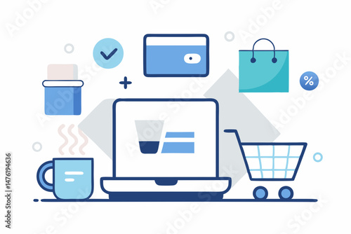 cart with home office items