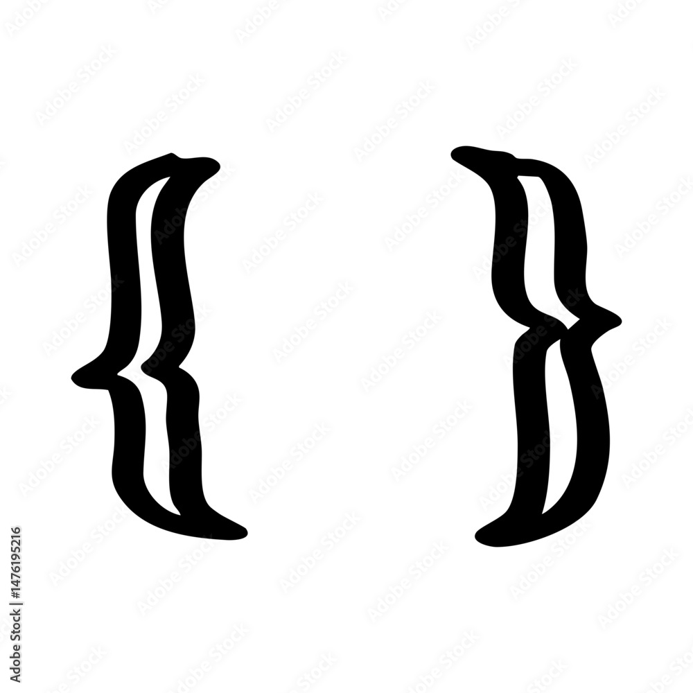 Naklejka premium curly bracket symbol element