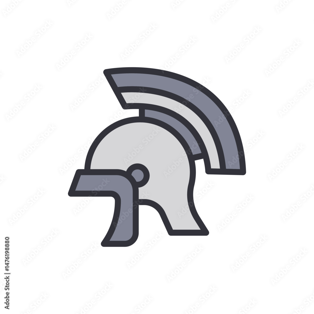 Obraz premium Stylized Illustration Of A Classical Greek Or Roman Helmet With Plume