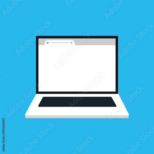 laptop computer with blank screen. stock illustration