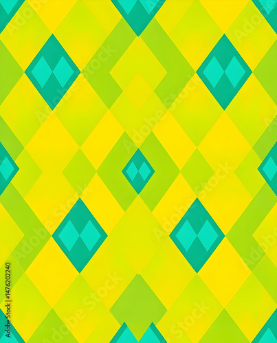 Elegant Harlequin diamond pattern with vibrant geometric color harmony.