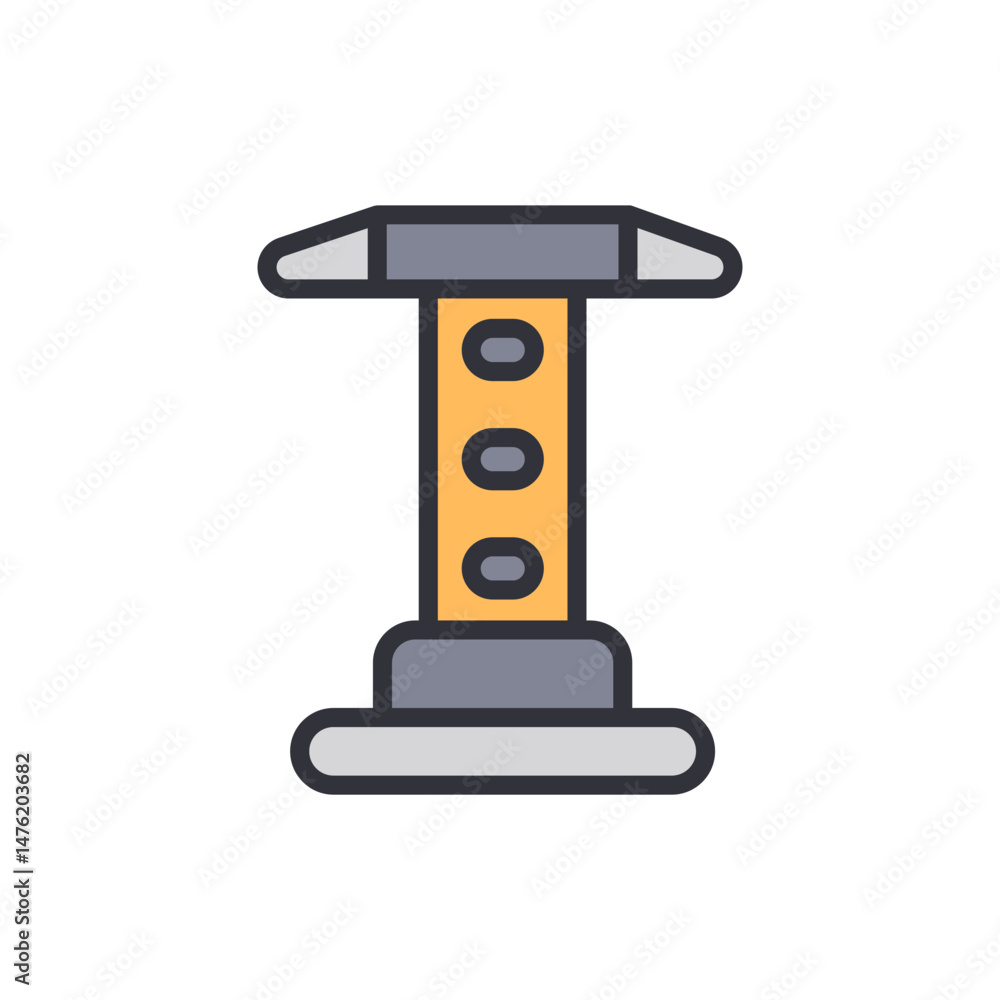 Stylized Illustration Of A Simple Mechanical Lifting Device Component Stylized Illustration Of A Simple Mechanical Lifting Device Component