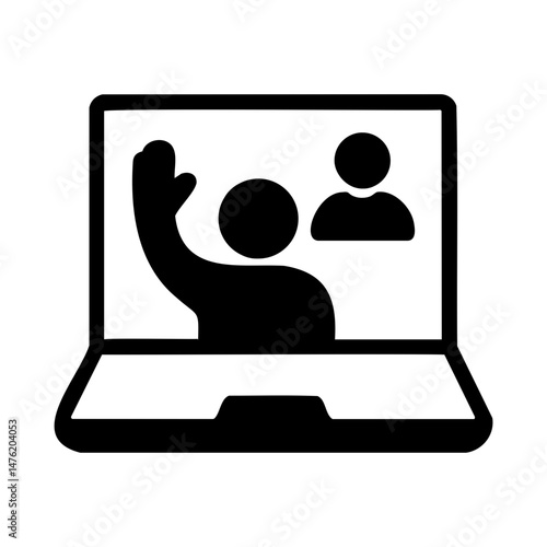 Video call icon with people interaction
