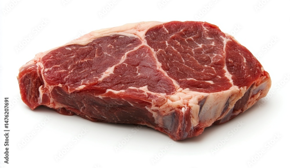 Raw steak, isolated on white Raw steak, isolated on white