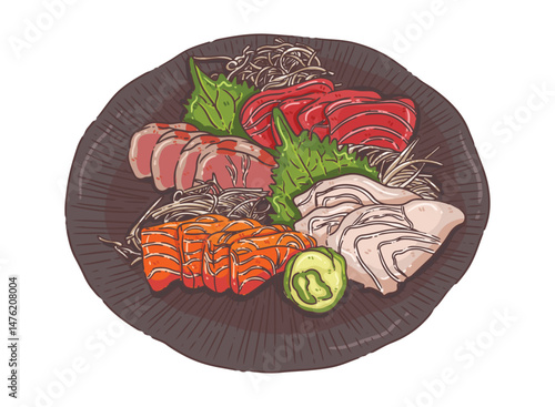 Sashimi japanese food vector
