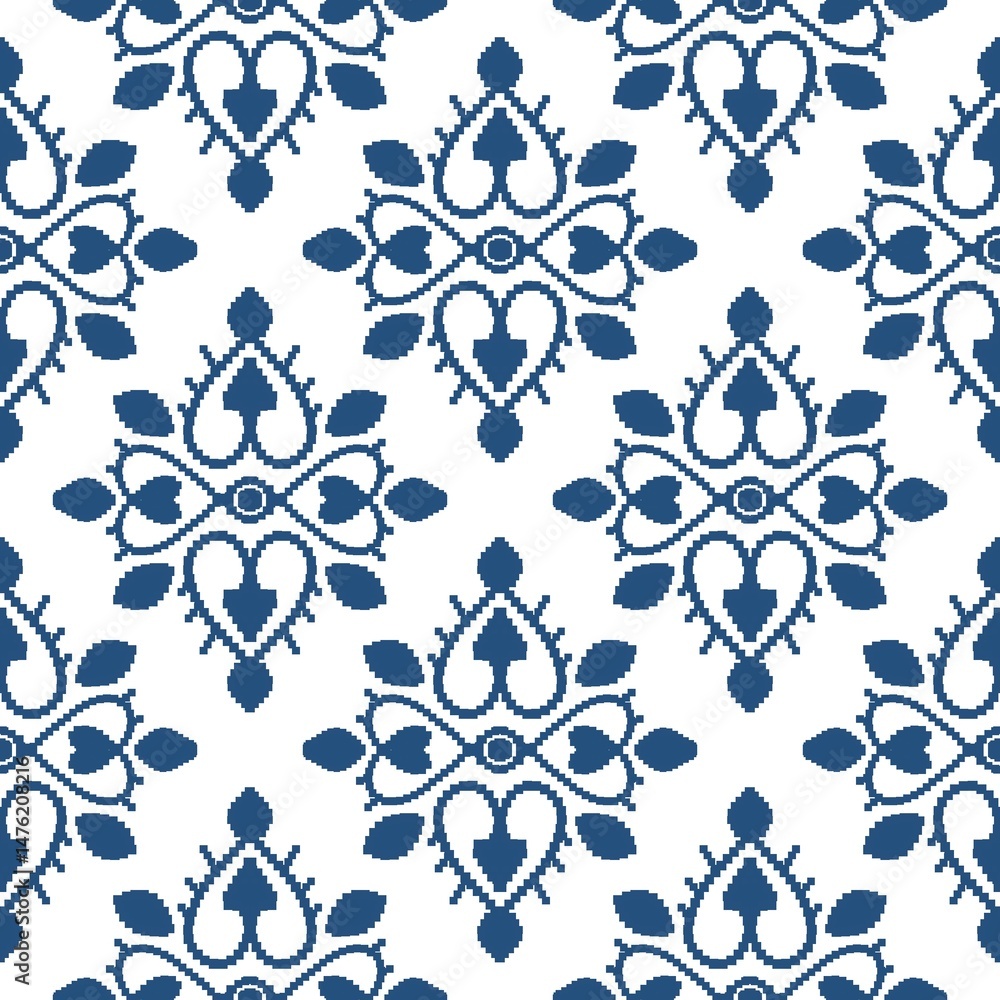 Fototapeta premium pattern batik flower damask ethnic boho ikat texture tribal geometric background