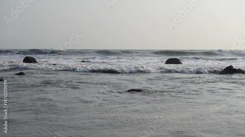 Wallpaper Mural A view of the vast sea view of water and its crashing waves at Cox's Bazar beach. Torontodigital.ca
